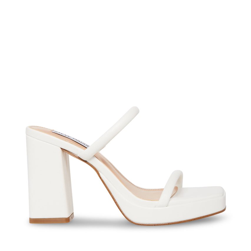 White Steve Madden Polly Women\'s Heels Sandals | PH 3596NQD